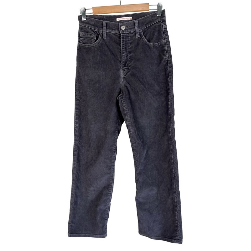 Levi's Straight Ankle Ribcage Corduroy Pants Gray Size 26